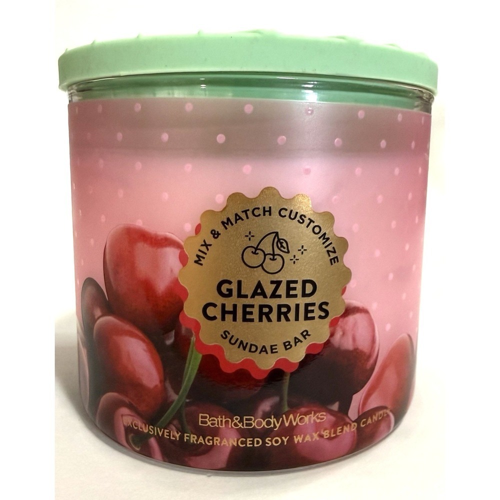 Bath & Body Works 3-Wick Candle Glazed Cherries Sundae Bar 14.5 oz